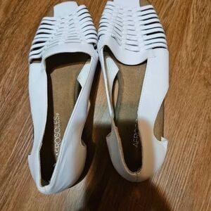 AEROSOLES White Woven Slip-On Flats